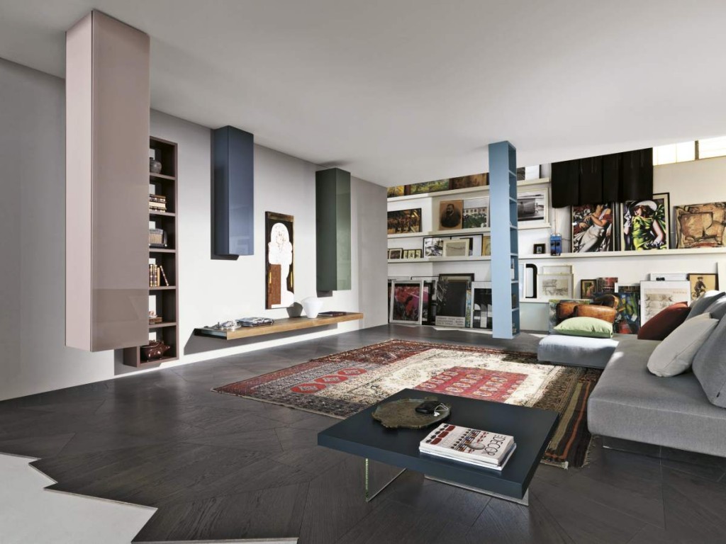 Sistema Weightless Lago - Mensole e contenitori a soffitto