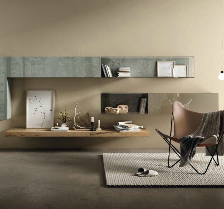 36e8 di Lago composizione a parete porta tv libreria