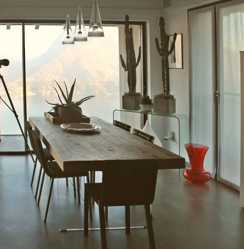 lago di como arredamento villa tavolo pranzo