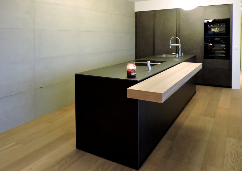 cucina minimal nera valcucine