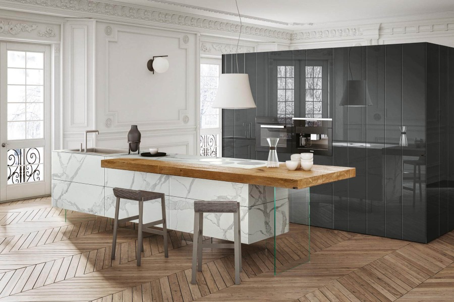 cucina scandinava lago design contrasto